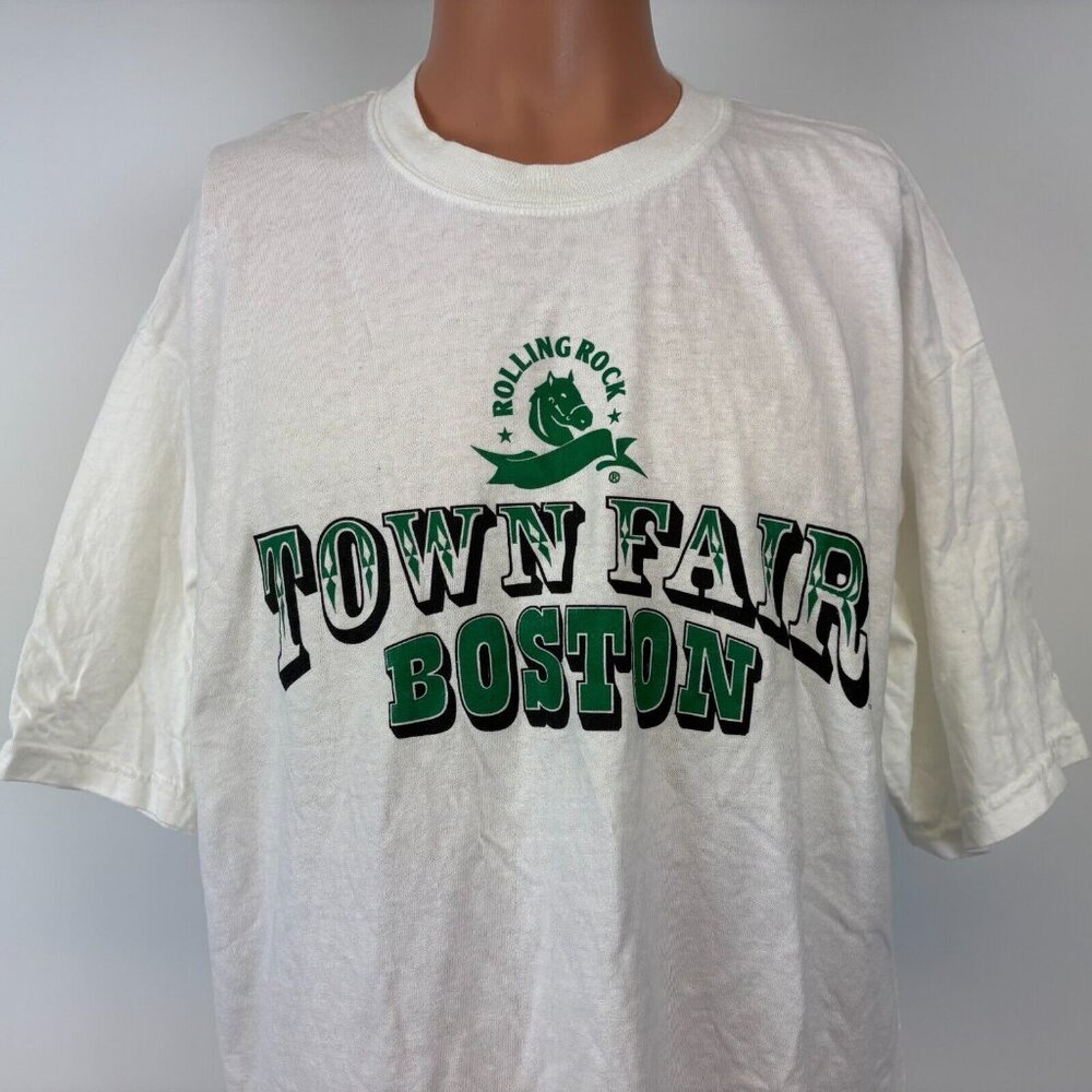 Vintage Rolling Rock Town Fair Boston T Shirt Mens XL Alternative Rock Festival